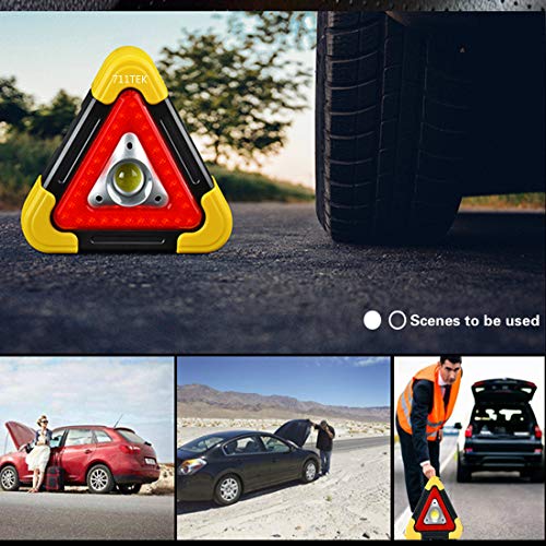 711TEK Portable LED Work Light Multi-function Triangle COB Bright Flood Light with Emergency Warning Light for Camping Hiking Fishing Car Repairing and Emergency Indoor Outdoor Use (1 Pack) - Thumbnail 4