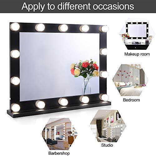 Chende Hollywood Vanity Mirror with Lights, 31.5" X 23.6" Large Lighted