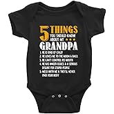 5 Things About My Grandpa Baby Boy Girl Onesie Newborn Organic Bodysuit Romper
