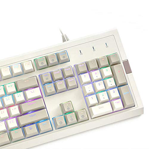 Epomaker Ajazz AK510 104 Keys Retro Mechanical Keyboard with PBT SP Spherical Keycaps and RGB Backlight for Gamer, Programmer, Office Work for or iOS Android Windows (Cherry Red Switch)