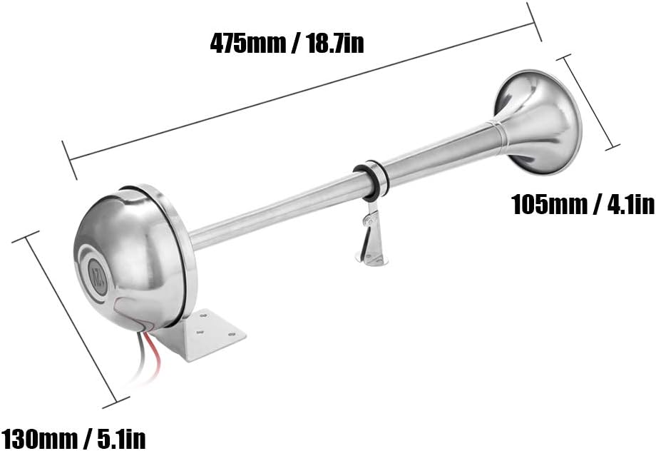 Air Horns Automotive Tickas Single Air Horn,180dB Boat Trumpet 12V/24V