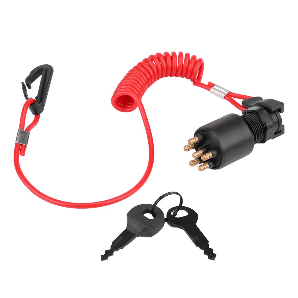 KIMISS Ignition Key Switch & Safety Lanyard for Johnson Evinrude Boat 5005801