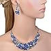 EVER FAITH Austrian Crystal Hibiscus Flower Necklace Earrings Set