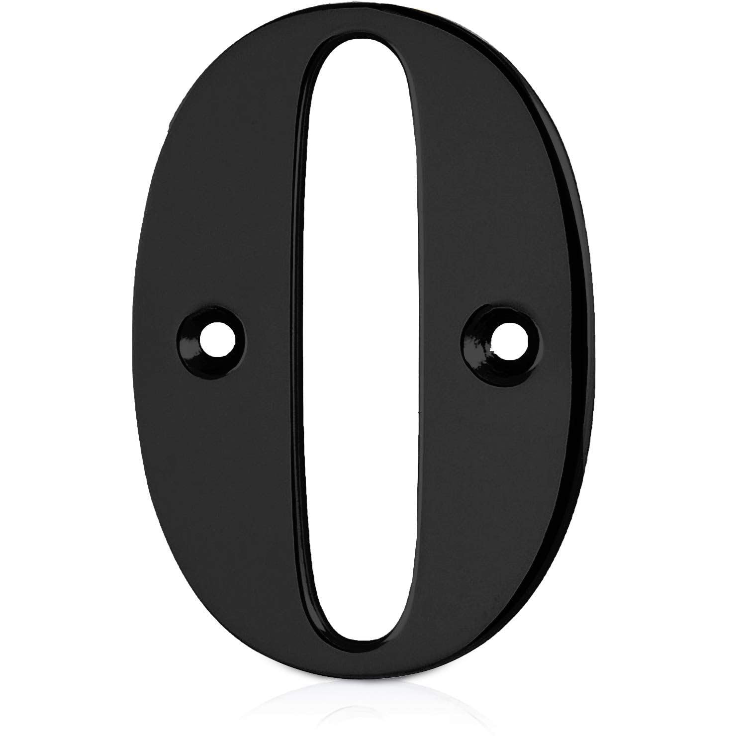 XFORT Matt Black Front Door Number 0, House Number Suitable for All Door Types including Wooden, uPVC, and Composite.