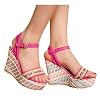 Womens-Casual-Roman-Sandals-Weave-Sole-Flatform-Wedge-Buckle-Ankle-Strap-Open-Toe-Sandals