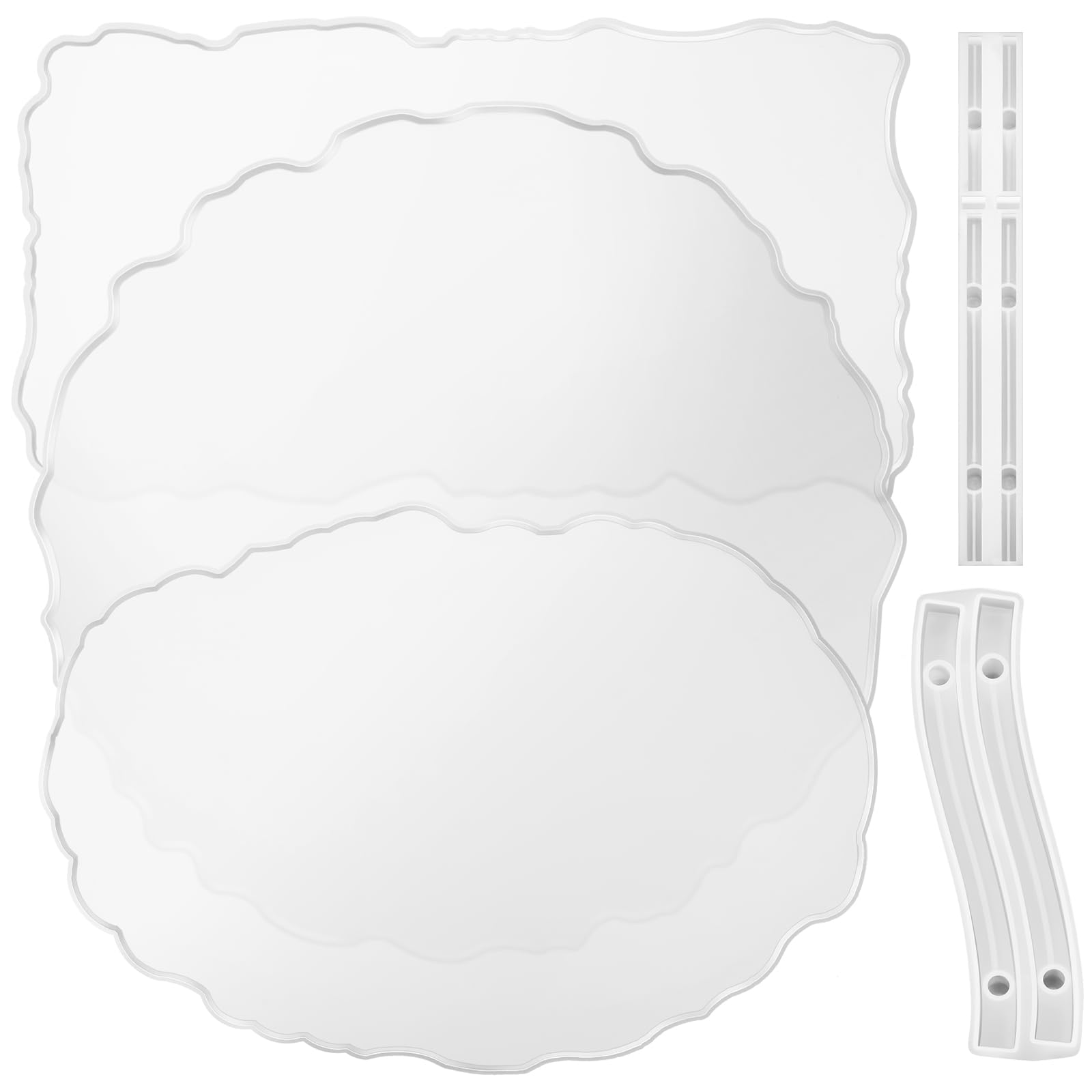 Photo 1 of Hoolerry 5 Pcs Silicone Irregular Resin Molds Practical Resin Tray Molds Set Tray Handle Casting Craft Supplies for Home Gift DIY Serving Board Fruit Platter