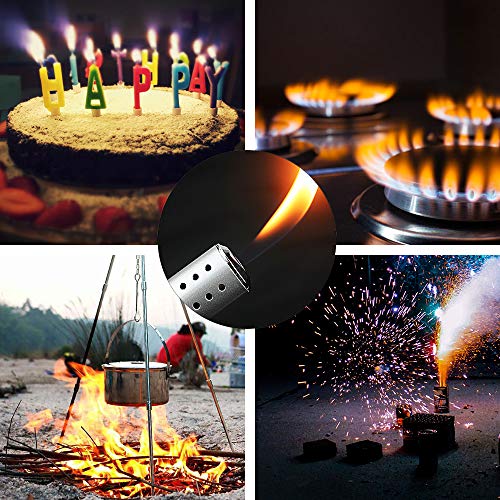 Pitaya 6pcs Butane Gas Lighter Flame Lighter Windproof Refillable Long Lighter for Candles Fireplace Stoves Camping Outdoor(NO Gas in IT)