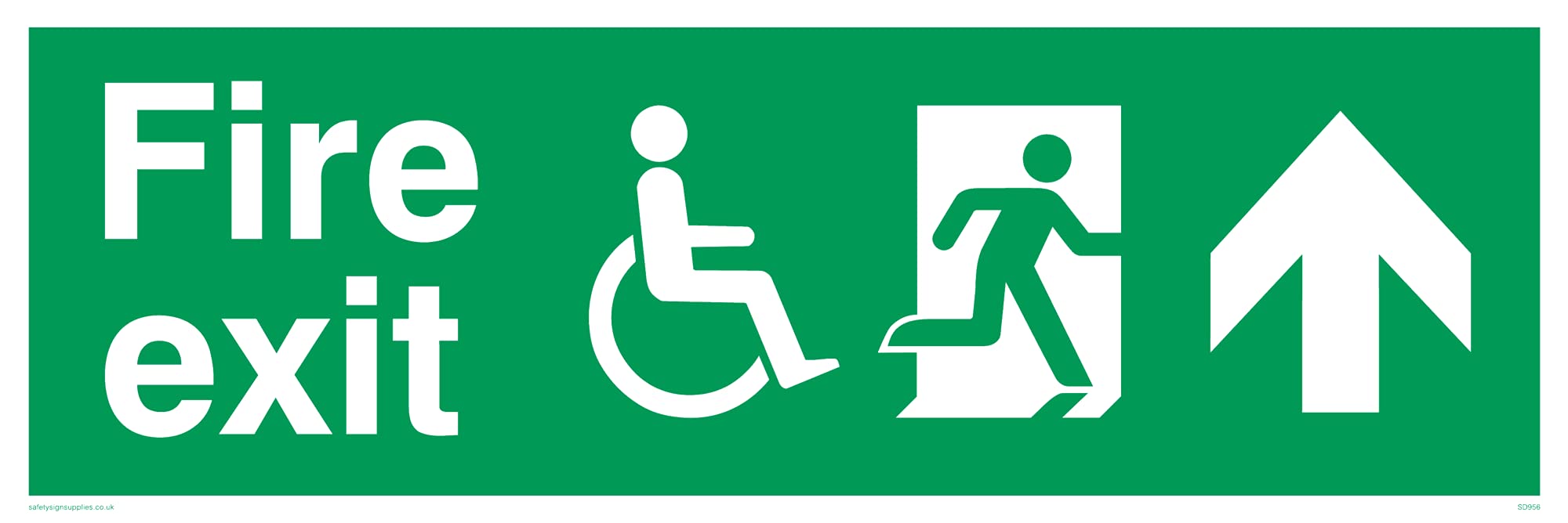 Pack of five - Fire ExitDisability Safety Sign - 300x100mm - L31