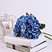 S.Ena, 6 Branch 30 Heads Artificial Silk Fake Flowers Leaf Hydrangea Wedding Floral Home Decor Bouquet Birthday Party DIY, Pack of 4 (Blue)