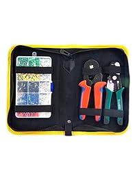 Juego de alicates de herramientas de crimpado con 1640 piezas de terminales de alambre, kit de herramientas de crimpado de alambre con cortador de alambre, alicates de crimpadora para peladora, proyectos de cableado con bolsa de almacenamiento