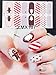 WOKOTO 6 Sheets Adhesive Nail Art Polish Sticker Strips With 1Pcs File Winter Nail Wraps Decals Manicure Kits For Christmas