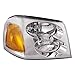 HEADLIGHTSDEPOT Chrome Housing Halogen Headlight Compatible with GMC Envoy 2002-2009 Includes Right Passenger Side Headlamp