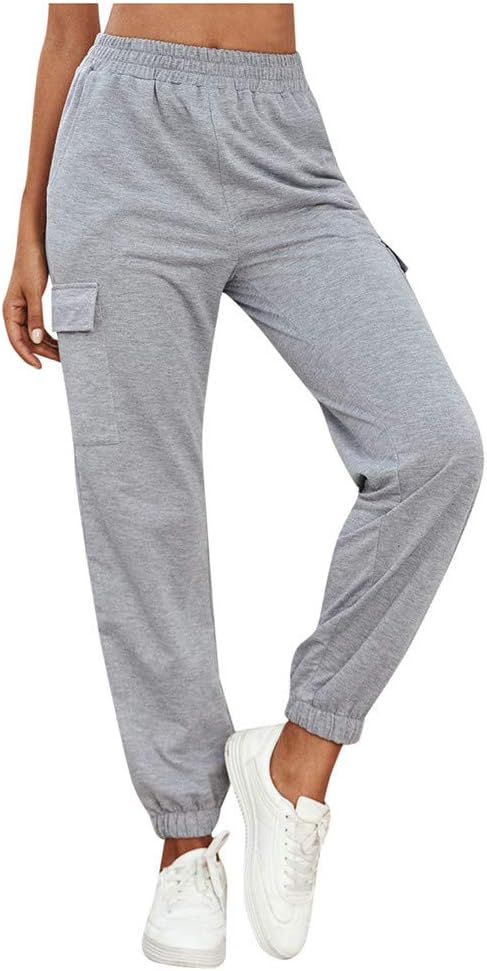 TRENDINAO Womens Ankle Joggers Sweatpants,Girl's Casual Lightweight Drawstring Trousers Tapered Athletic Sport Cargo Pants