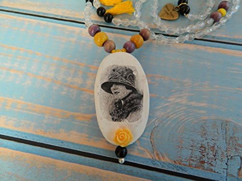 Fun fashion tassel long necklace, Necklaces for women, Statement necklace, Vintage jewelry, Gift for mom, 20s fashion, Great Gatsby pin