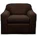 Maytex Reeves Stretch 2 Piece Arm Chair Furniture Cover Slipcover, Chocolate Brown