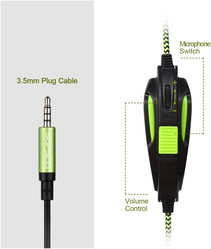 Zq House G813 3 5mm Stereo Gaming Headset Wired Music Headphone With Wire Control Mic 3 5mm 2 In 1 Audio Line For Pc Laptop Tablet Phones Electronics Game Hardware