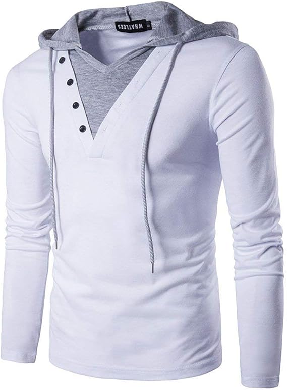 Men's Hoody Sports Pullover Slim Long Hoodies Hooded Fit Sleeve Sports