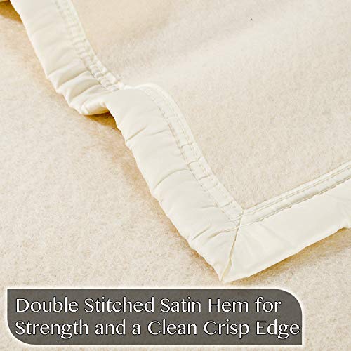 Poyet Motte Aubisque 500GSM Heavyweight 100Percent Wool Blanket (Full