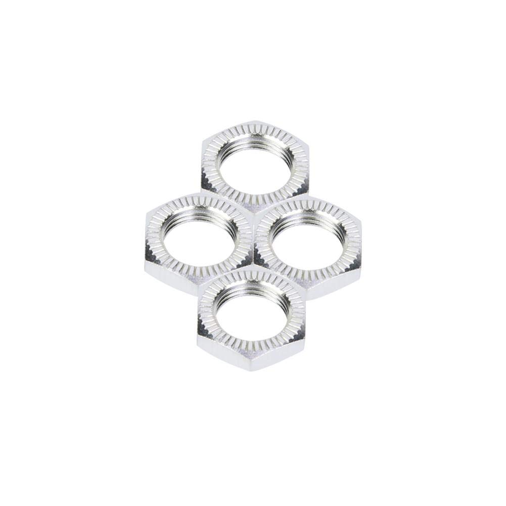 Wheel Nuts, Aluminum Alloy Wheel Nuts Compatible with 17mm Spanner and 1/8 RC Car(Silver)