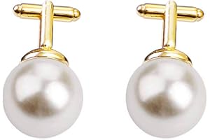 heaven2017 Artificial Pearl Cufflinks for Women Golden