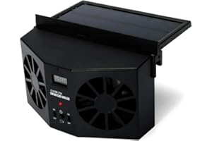 YOMTOVM Solar Powered Car Window Fan, Universal Dual Exhaust Radiator Enhanced Air Circulation Ventilator Cooling Amplifier Fans Window Vent with Strong Wind for Vehicles Truck Golf RV SUV