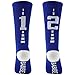 BABIBEAN Knee High Football/Basketball Crew Socks For Kids Blue/White 8-12 Age