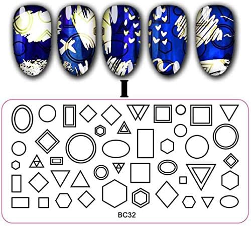 SHJNHAN DIY Nail Art Stamp Stamping Plates Manicure Template Nail Stamping Plates (I)