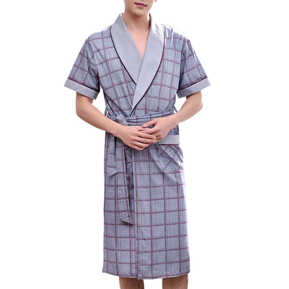 white christmas dresses 100% Organic Cotton Bathrobe, Grey Leaves Kimono Print Dressing Gown –  Cotton Organic main image 1