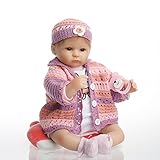 SanyDoll Reborn Baby Doll Vinyl Newborn 18 inch 45 cm Lovely Lifelike Cute Baby Toy Wool Clothes Doll