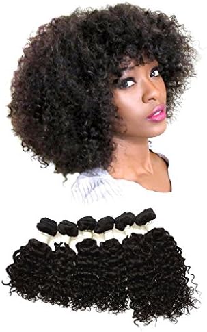 Curly Bohemian Virgin Hair 100% Human Weaving Hair 6 Bundles / 300 Grams (10 10 12 12 14 14) by Queen Hair
