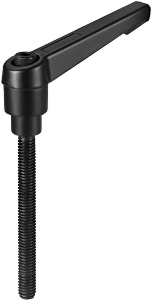sourcing map M6 x 50mm Handle Adjustable Clamping Lever Thread Push Button Ratchet Male Threaded Stud Knobs Quick Release Screw Handles Bolts with Locking Lever Black