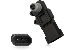 gunroil 1 Pack Car Pressure Sensor, Vehicle Vapor Vent Port Tank Pressure Sensor Accessories, Compatible with Delphi Three Generations OEM #16238399 9377680 09377680 16196060 (Black)