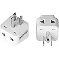 UK to US Travel Adapter, India to US Plug Adapter, Unidapt Adapters for USA, 2-Pack, Plug Converter, USA Travel Adapter, EU to US with Dual Inputs, Universal to American Outlet Plug