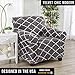 Furniture Cover Modern Velvet Plush Arm Chair Slipcover, Durable,Lightweight, Strapless One Piece Stretch Chair Cover, Magnolia Collection Slipcover, Velvet Print - Lattice - Grey