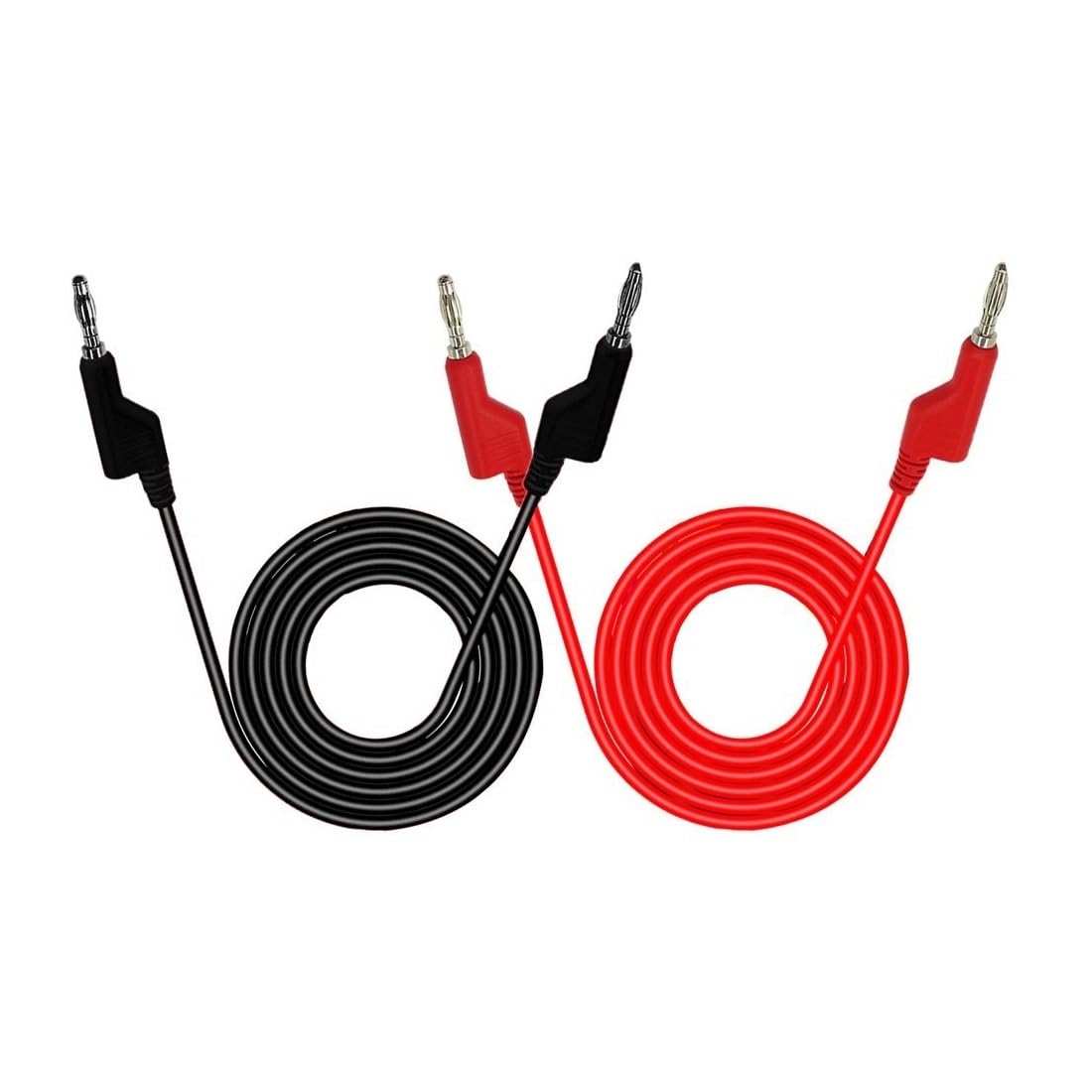 Aofan 2-Pack Test Lead Set, 4mm Banana Plug to Banana Plug, 14AWG Silicone Safety Wire for Multimeters & Electronics