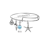 HoBST Starfish Expandable Wire Bangle Bracelets