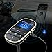 Nulaxy Bluetooth Car FM Transmitter Audio Adapter Receiver Wireless Handsfree Voltmeter Car Kit TF Card AUX USB 1.44 Display Sleep Play Mode - KM20 Golden