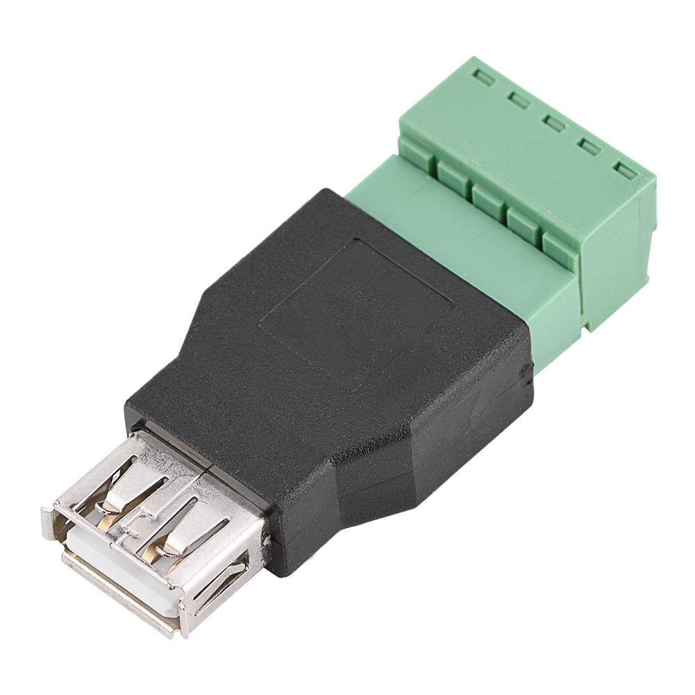 Socobeta Screw Adapter Connector USB 2.0 Type A Female Jack to 5 Pin Screw Adapter Connector 1Pcs