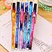 Artone Galaxy Starry Replacable Black Gel Ink Pens School Stationery (Set Of 6)