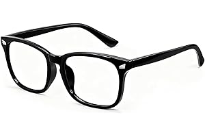 WINTOO Blue Light Glasses for Woman Men | 99% Blue Light Blocking Glasses | Computer Glassess | Night Driving | Gaming | TV Phone Screen Reader Square Frame | Anti Eyestrain & UV Glare Protection