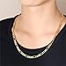 WELRDFG 18K gold-plated necklace 5MM men's and women's necklace Figaro chain length 18-32 inches