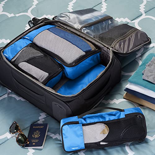 Amazon Basics 4 Piece Packing Travel Organizer Cubes Set, Small, Medium