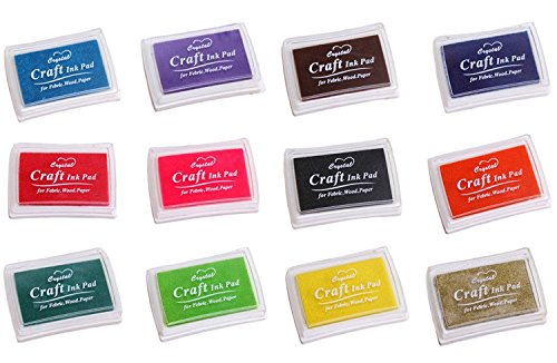 DIY Assorted Craft Ink Pad Stamps Partner Color Set of 12