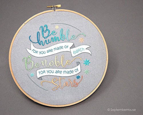 Modern Embroidery Kit, Made of Stars Quotation hand embroidery panel pre-printed fabric for hand embroidery Space embroidery pattern