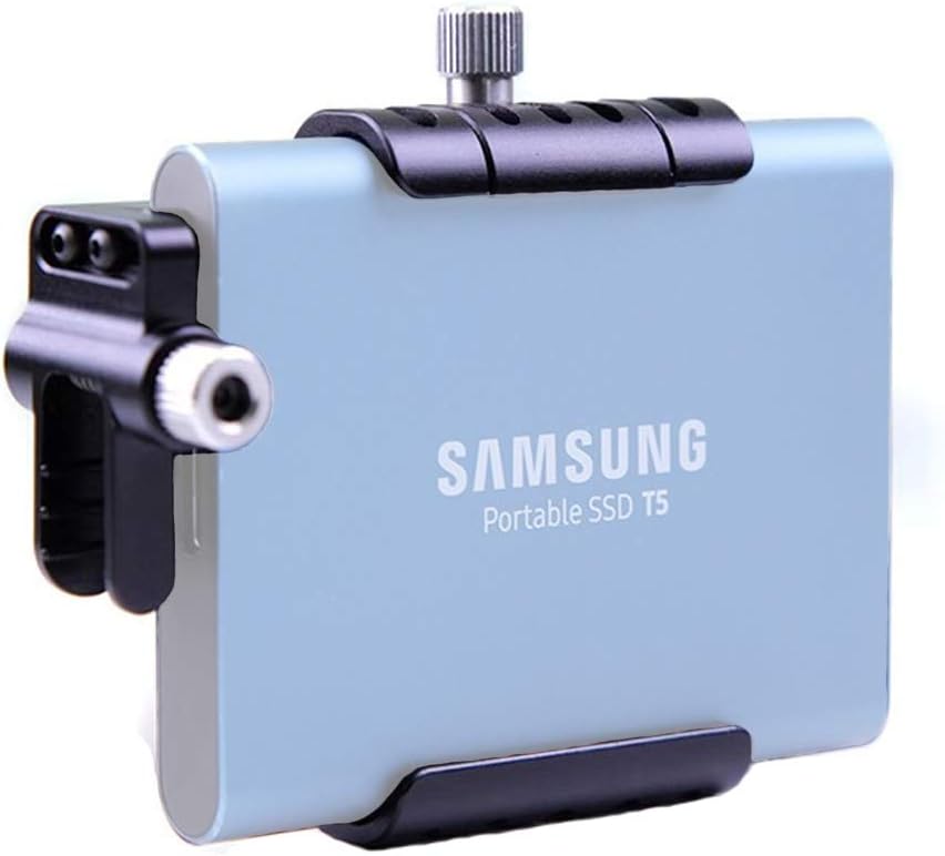 Lanparte SSD T5 Mount Bracket with Cold Shoe Mount Cable Clamp Compatible with Samsung T5
