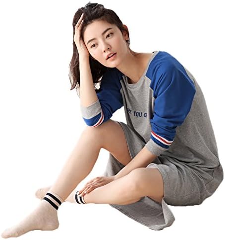Mingxintech Couples Cotton Pajama Set Soft Blue Home Bath Robe