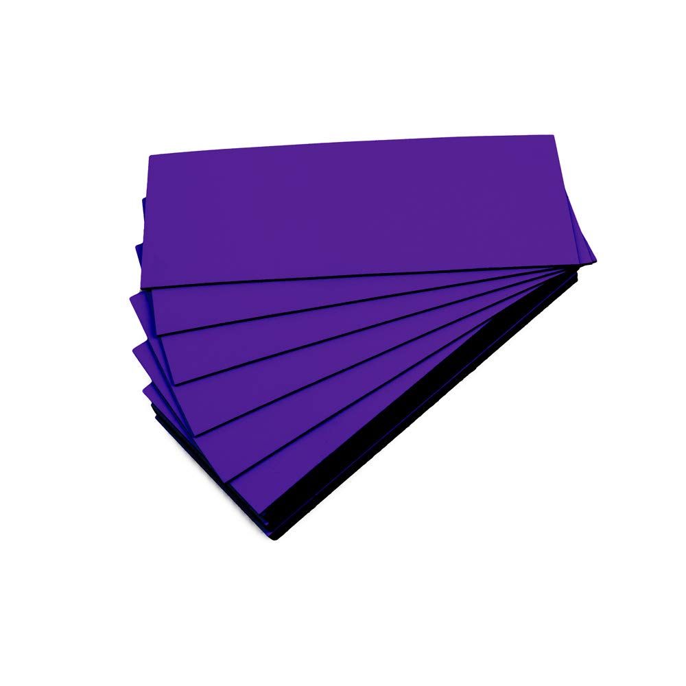 Pack of 25 Coloured Magnetic Labels (Purple, Length 10 cm, Width 4 cm)