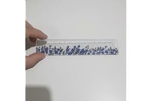 15 cm Ruler Multifunction DIY Drawing Tools Student Flower Rulers School Office Supplies Flower Bookmark(A)