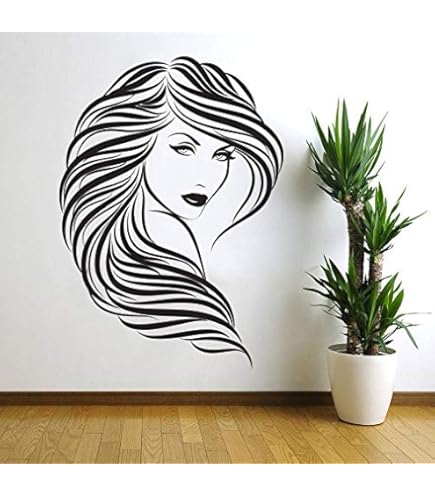 Hair Wall Decal Beauty Salon Stickers Decals Vinyl Hair Girl Woman Decor MN736