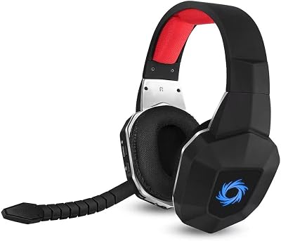Cuffie Gaming Wireless per Switch/Ps4/Ps5/PC, 2,4GHz Wireless+Bluetooth,Cuffie da Gaming Senza Filo potenziamento dei bassi, Durata di Oltre 30+ Ore (Silvery)